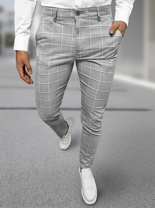 Herren Chino Hose Grau OZONEE DJ/5522Z