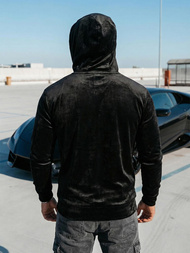Herren Velours Kapuzenpullover Schwarz OZONEE JS/8B1168/3Z