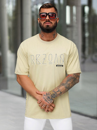 Herren T-shirt Beige OZONEE O/QQ1185