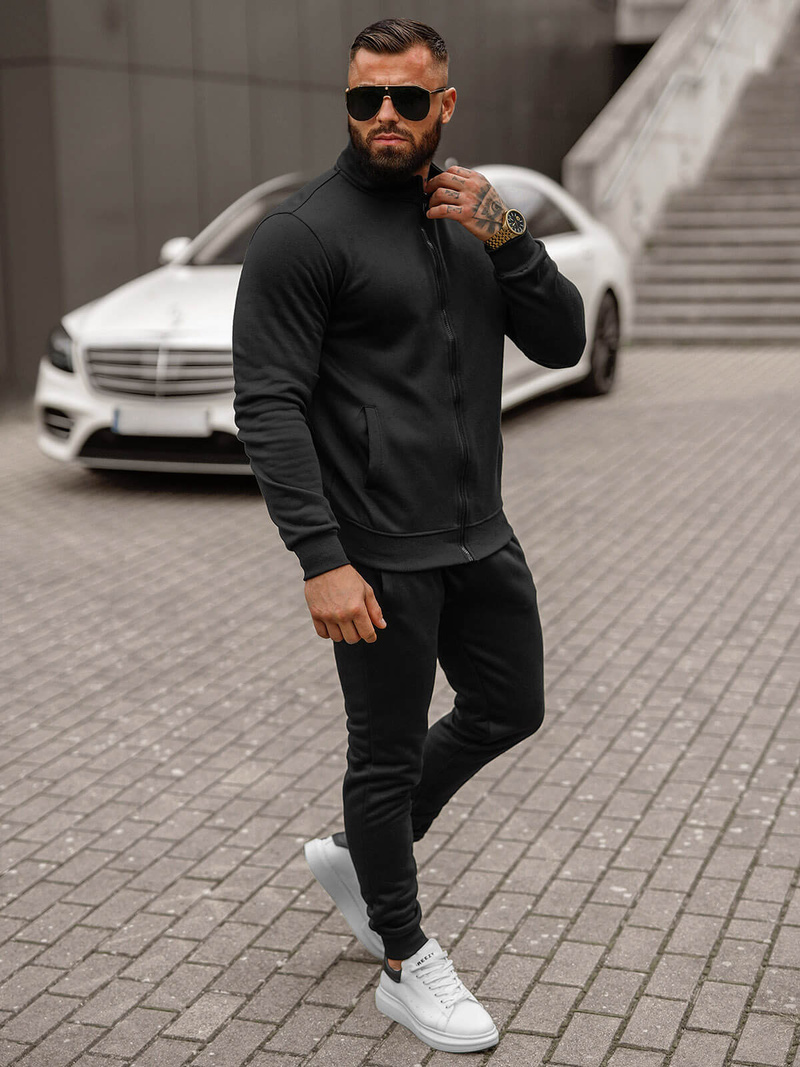 Herren Sportanzug Schwarz OZONEE JS/68C10385/3Z