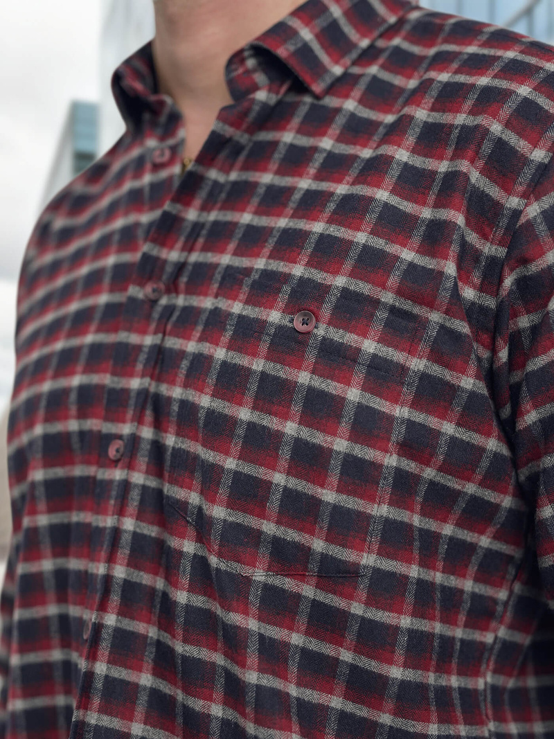 Herren Hemd Weinrot OZONEE V/V176