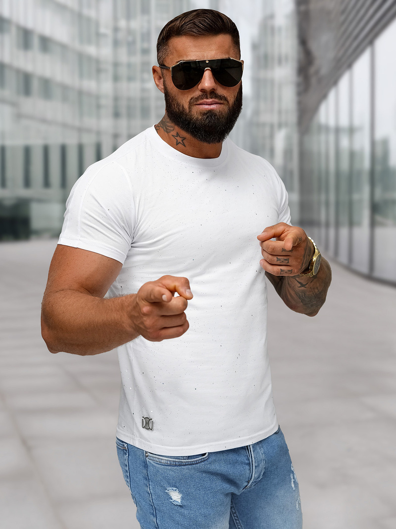 Herren T-shirt Weiß OZONEE O/QQ1388