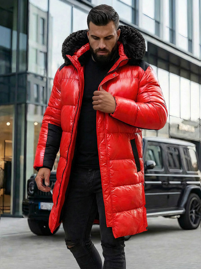 Herren Winterjacke Rot OZONEE O/M800Z