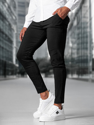 Herren Chino Hose Schwarz OZONEE O/P4049Z