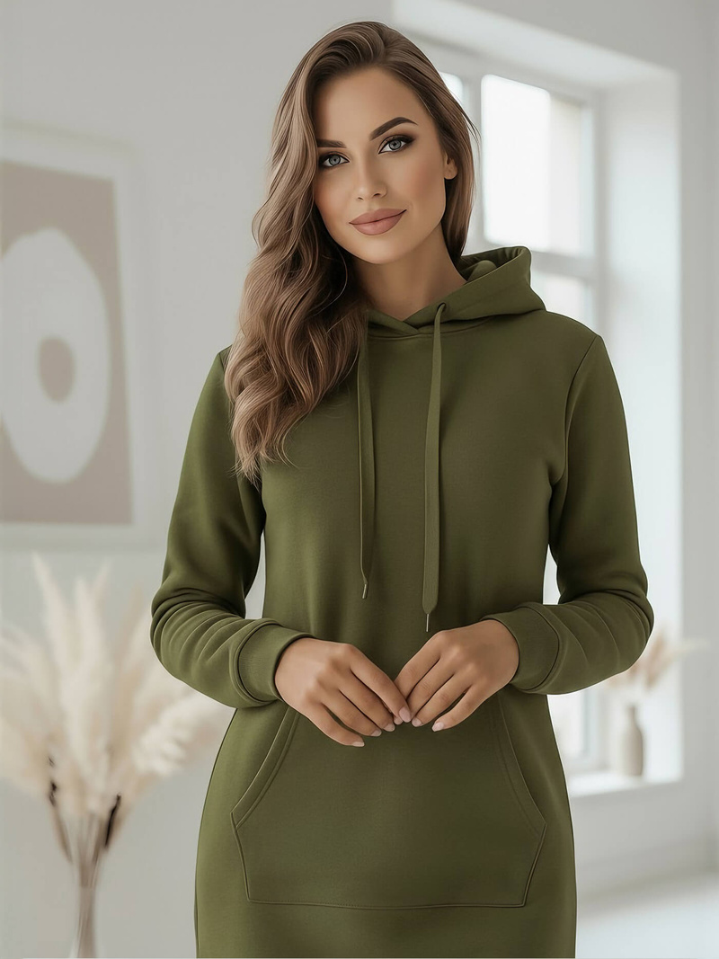 Damen Kapuzenpullover Khaki OZONEE JS/YS10003/29Z