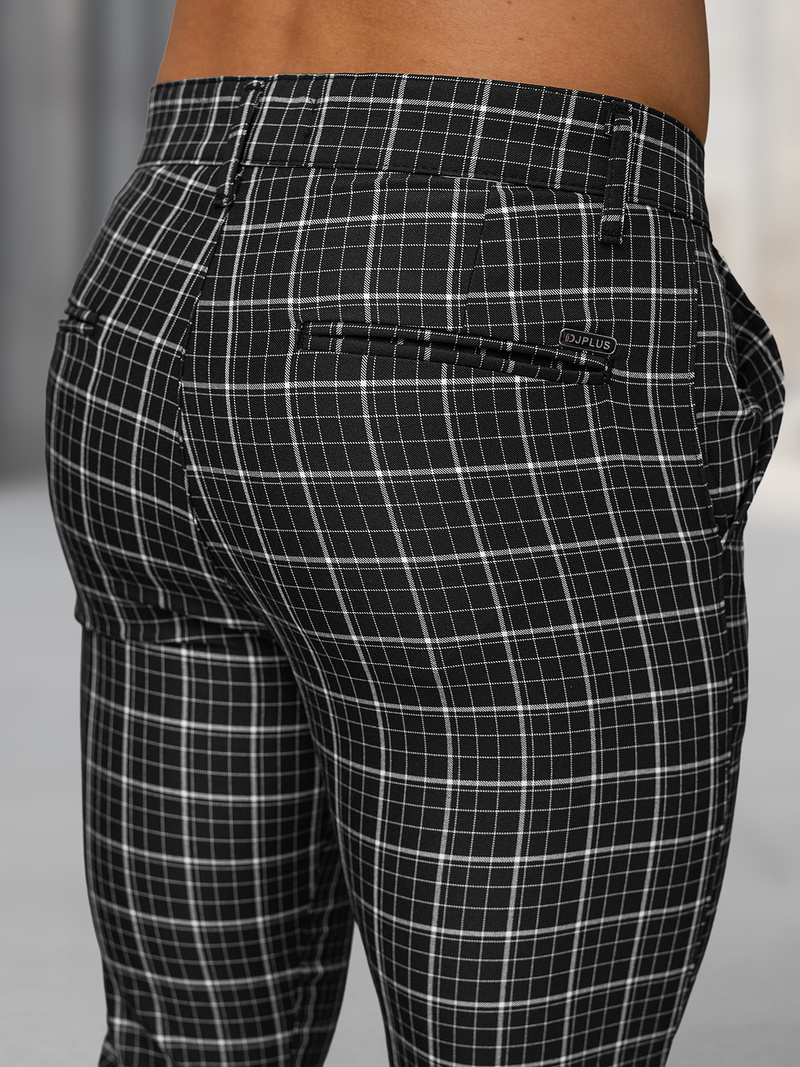 Herren Chino Hose Schwarz OZONEE DJ/5515Z