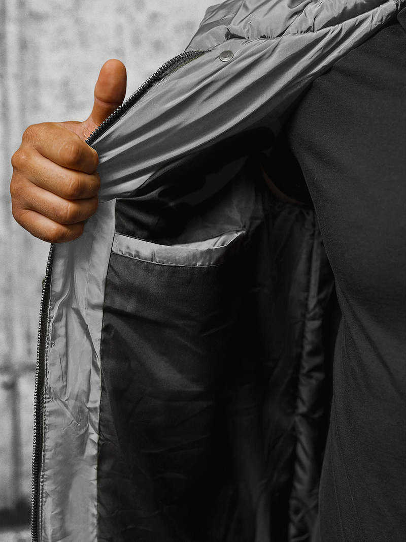 Herren Winterjacke Grau OZONEE O/M799