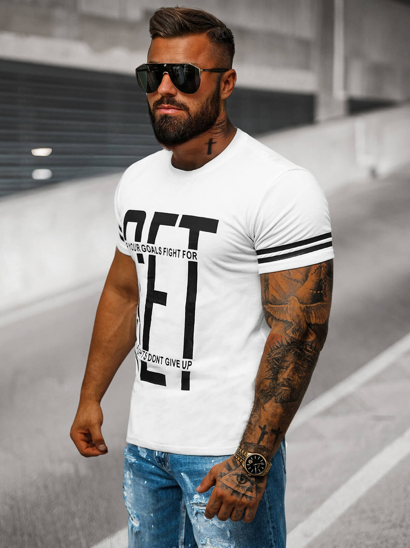 Herren T-shirt Weiß OZONEE O/8T1275/1
