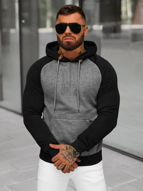 Herren Kapuzenpullover Anthrazit OZONEE JS/8B157/5