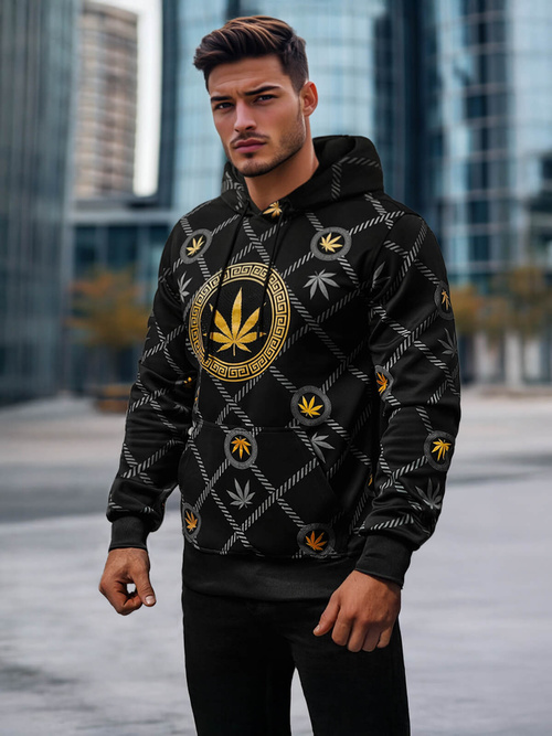 Herren Kapuzenpullover Schwarz OZONEE O/B267Z