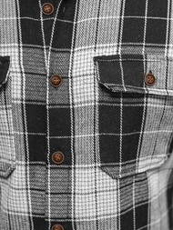 Herren Hemd Schwarz OZONEE NB/MC727N