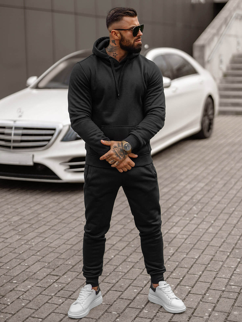 Herren Sportanzug Schwarz OZONEE JS/68C10381/3Z