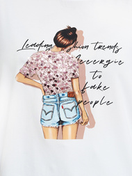 Damen T-Shirt Weiß OZONEE JS/95T2573/1