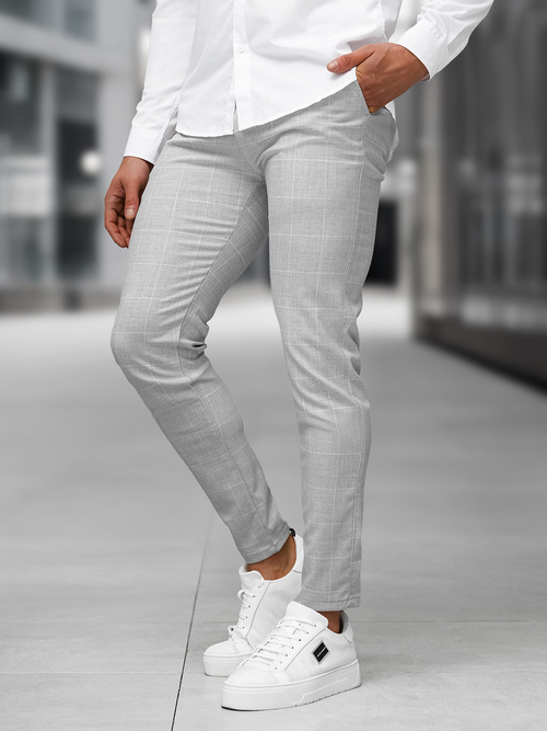 Herren Chino Hose Grau OZONEE DJ/5505Z