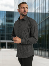 Herren Hemd Schwarz OZONEE V/V184