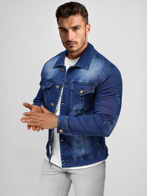 Herren Jeansjacke Blau OZONEE NB/MJ514BSZ