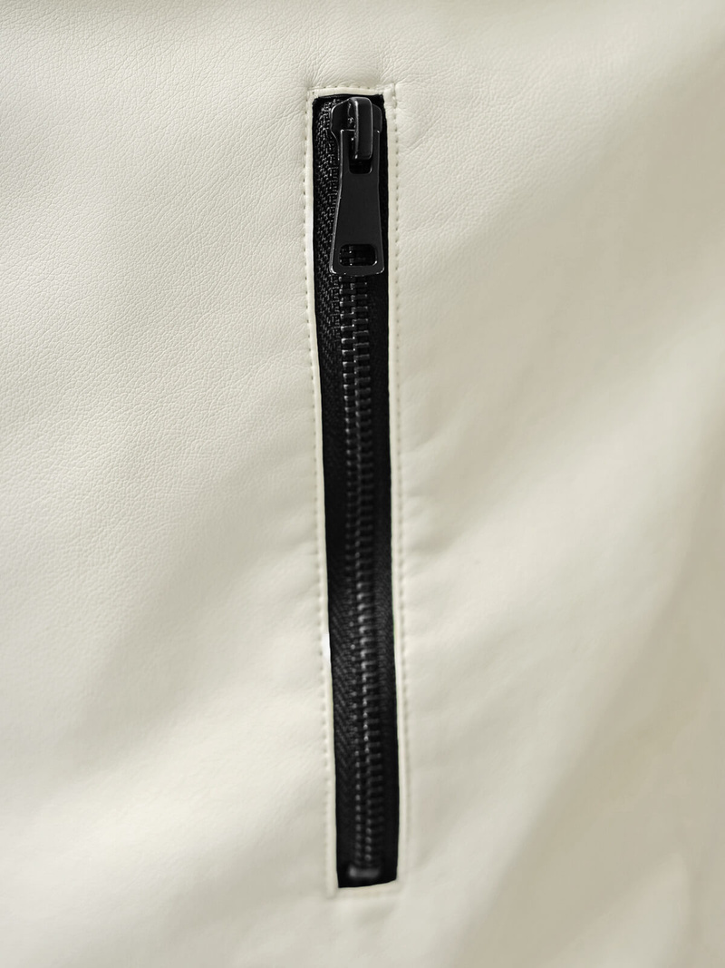 Herren Lederjacke Ecru OZONEE JS/11Z8107