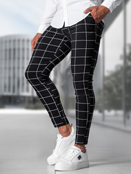 Herren Chino Hose Schwarz OZONEE O/P4009Z