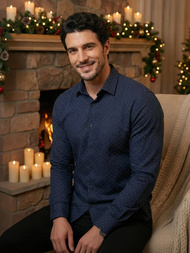 Herren Hemd Dunkelblau OZONEE V/V183Z