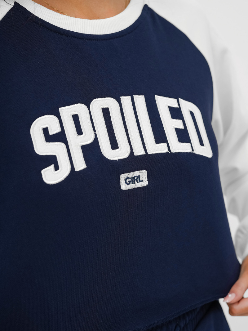 Zweiteiliges Trainingsanzug-Set Dunkelblau-Weiß OZONEE JS/M58631AB