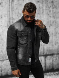 Herren Jeansjacke Schwarz OZONEE NB/MJ521N