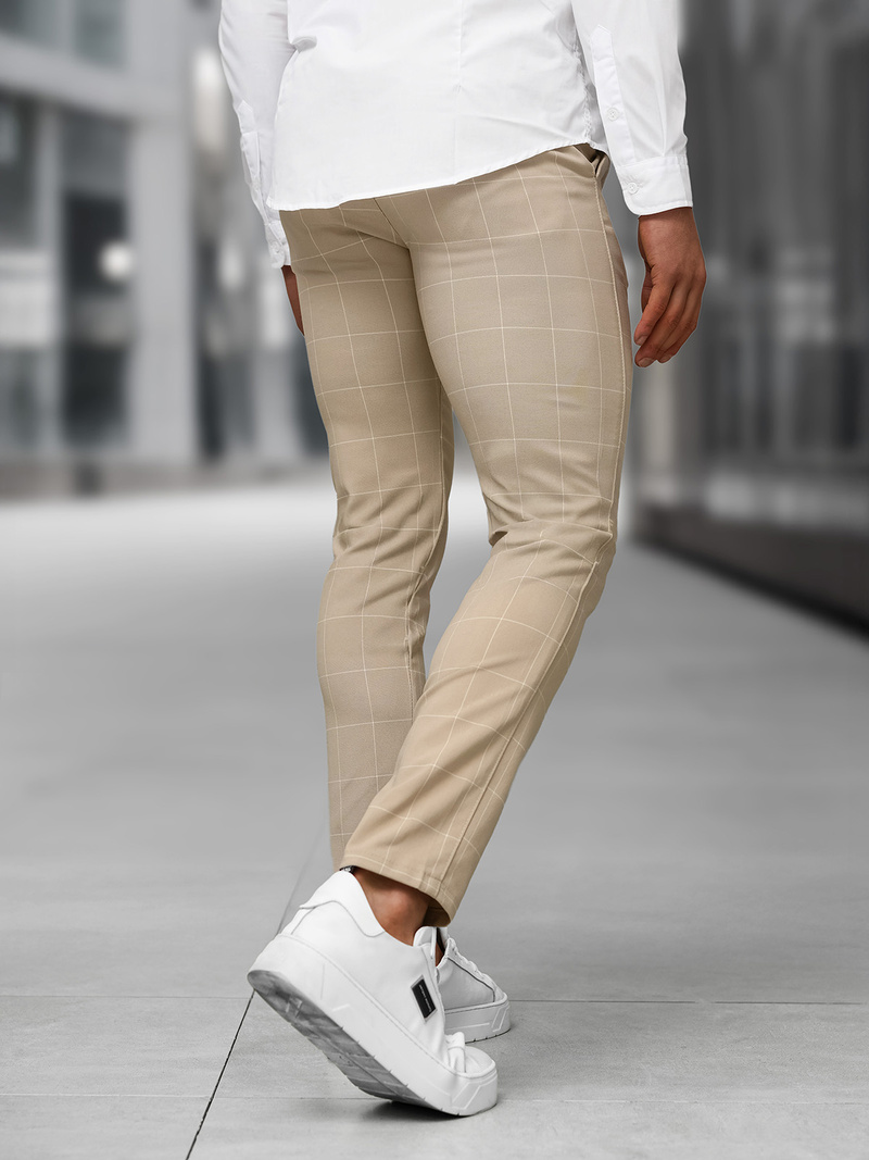 Herren Chino Hose Beige OZONEE DJ/5505Z