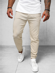 Herren Chino Jogger Hose Beige OZONEE O/1405SP