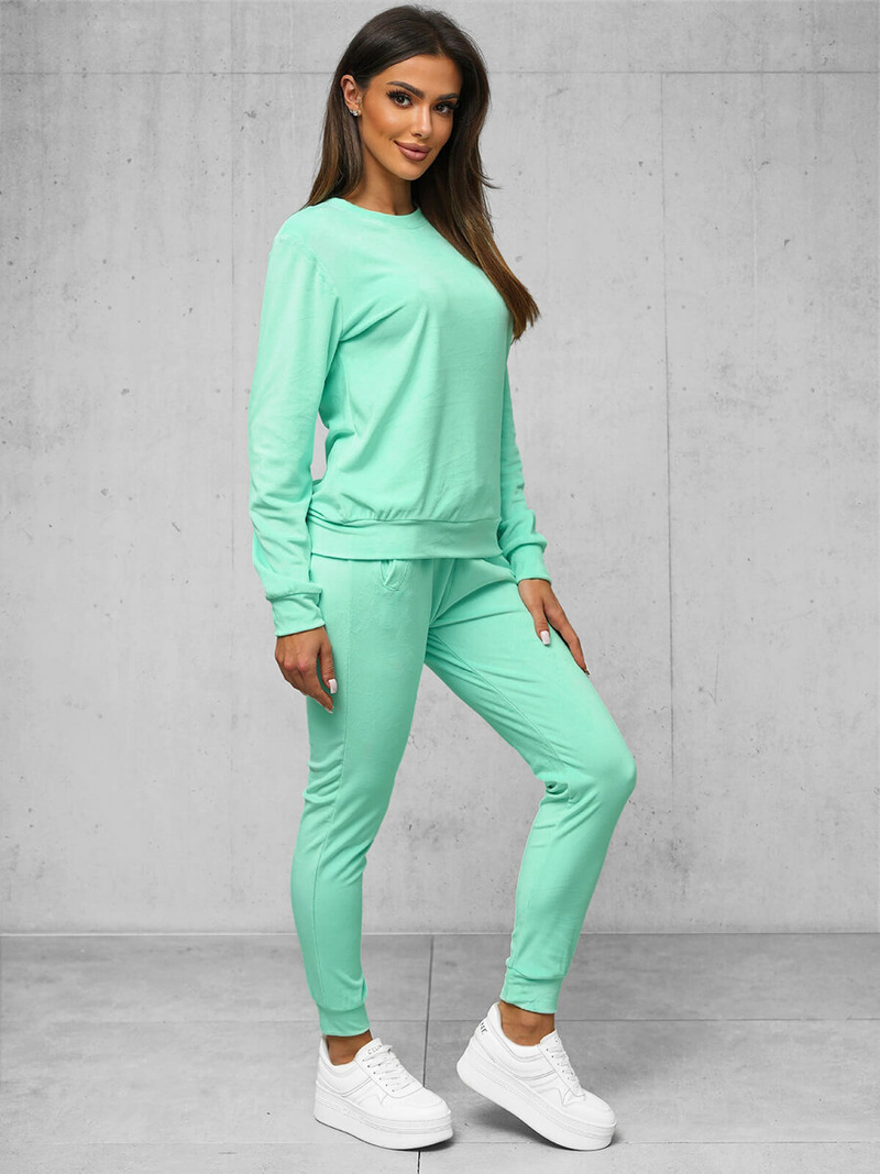 Damen Velours Sportanzug Dunkelpfefferminz OZONEE O/8C1173/139Z