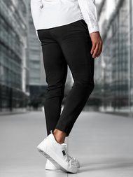 Herren Chino Hose Schwarz OZONEE O/P4049Z