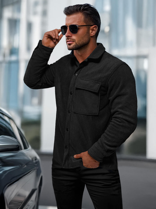 Herren Hemd Schwarz OZONEE O/GOM23040Z