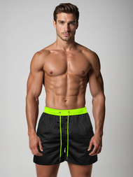 Herren Badeshorts Schwarz/Gelb OZONEE JS/17K561/5Z