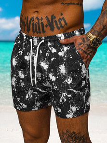 Herren Badeshorts Schwarz-Weiß OZONEE O/MTK3222