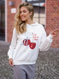 Damen Kapuzenpullover Weiß OZONEE JS/8B856/1