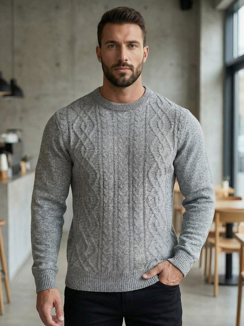 Herren Pullover Grau OZONEE JS/59B3610/2