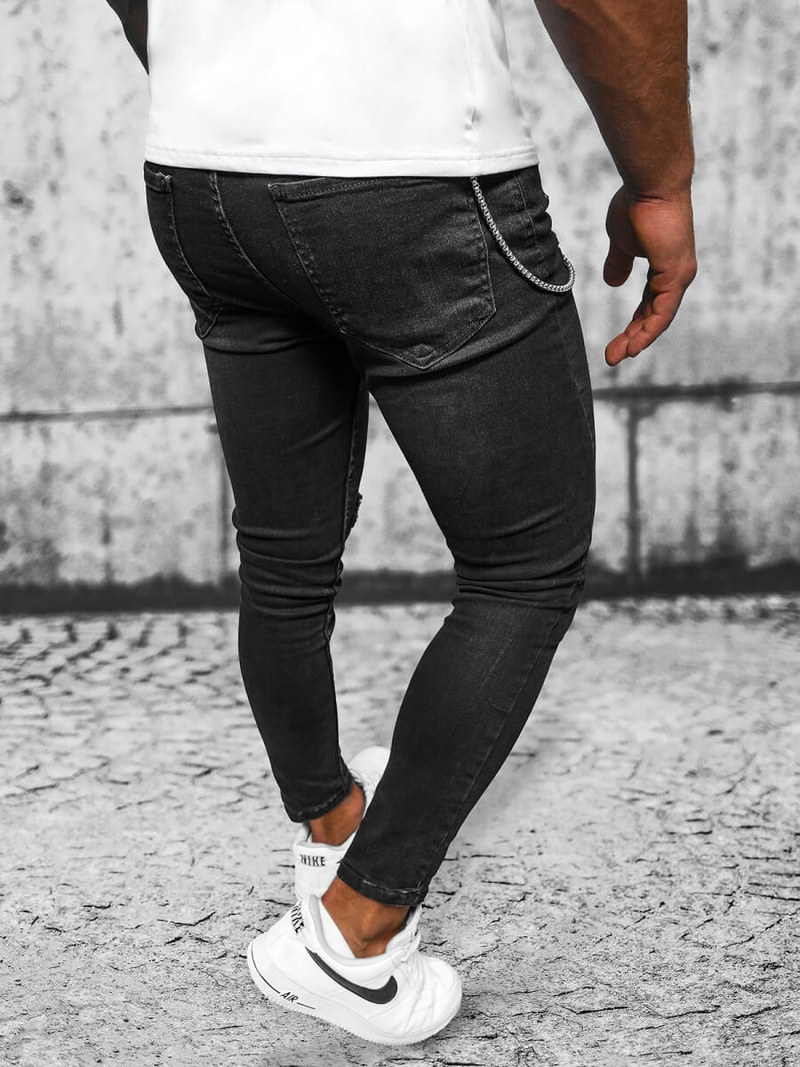 Herren Jeanshose Schwarz OZONEE O/MB460