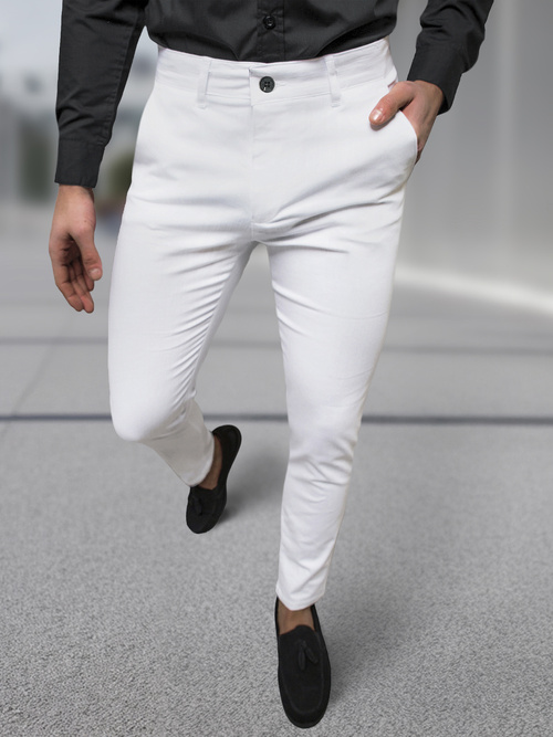 Herren Chino Hose Weiß OZONEE DJ/5526