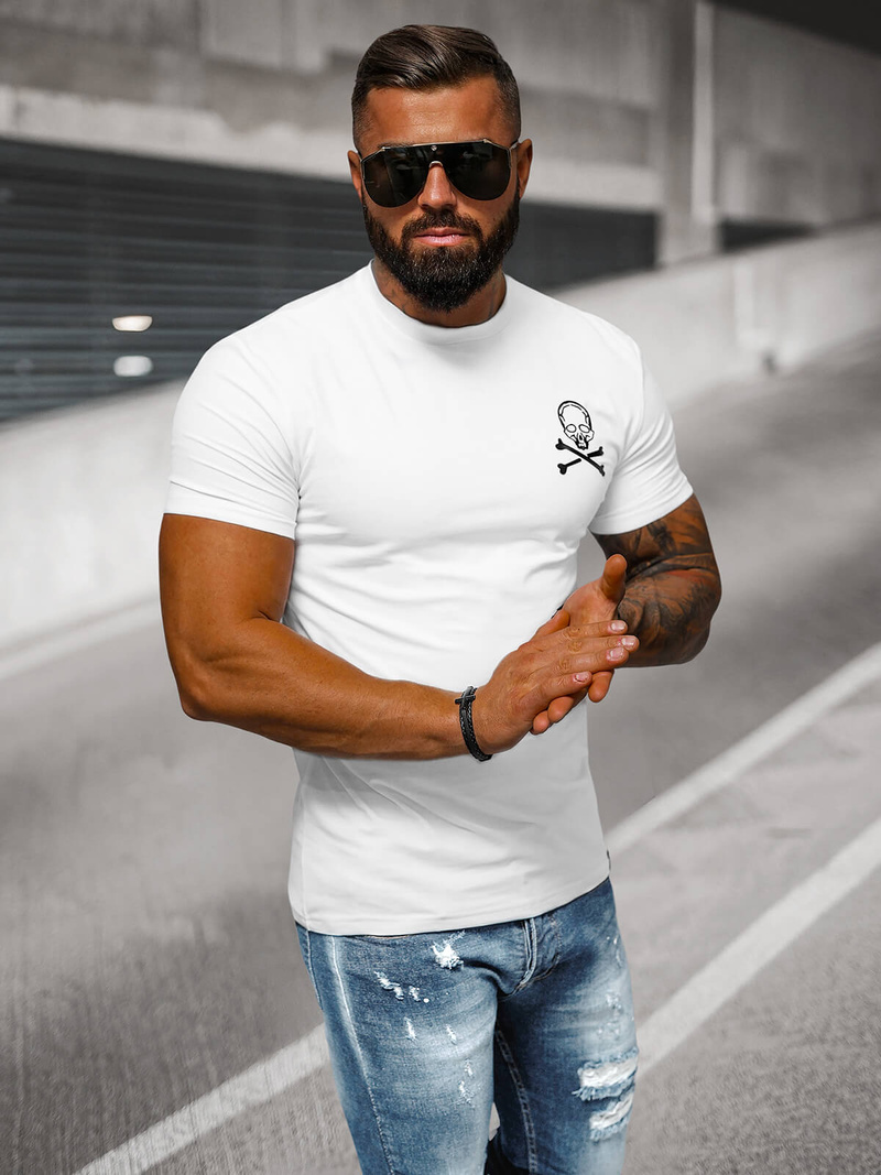 Herren T-shirt Weiß OZONEE NB/MT3066