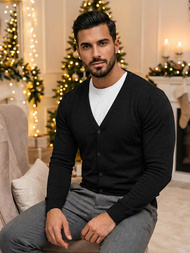 Herren Pullover Schwarz OZONEE NB/MM6006/4Z