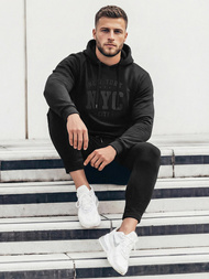 Herren Kapuzenpullover Schwarz OZONEE JS/8B1971/3