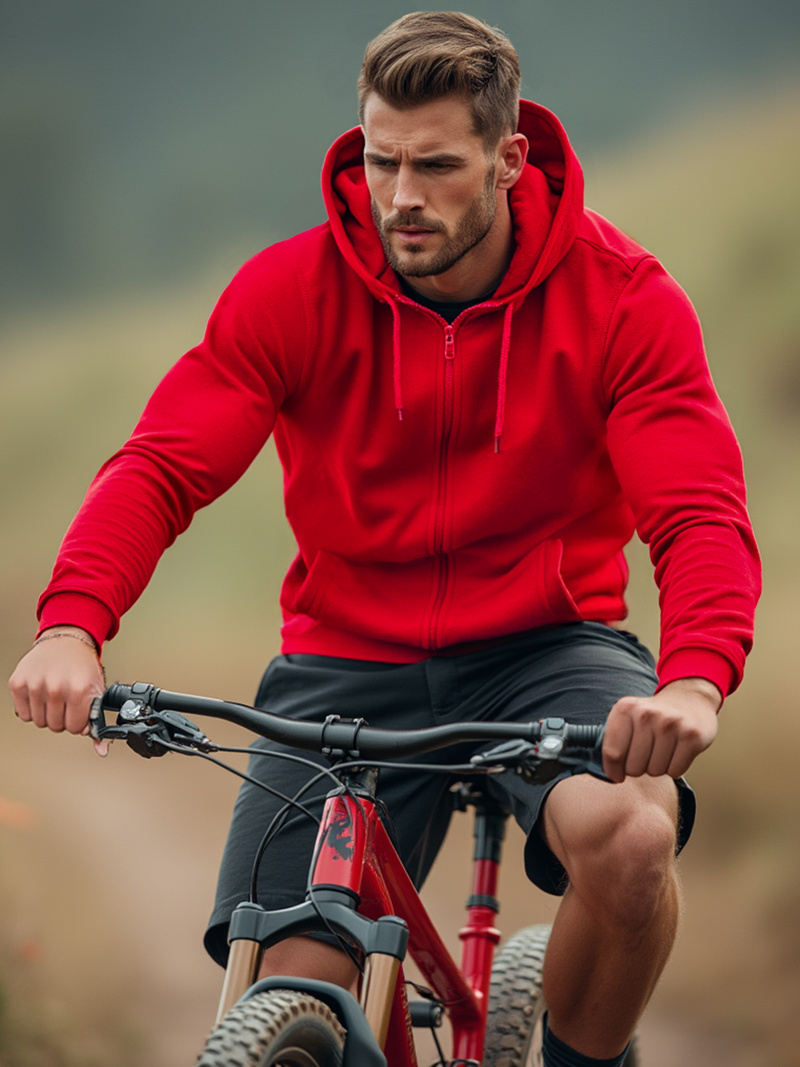 Herren Kapuzenpullover Rot OZONEE JS/2008