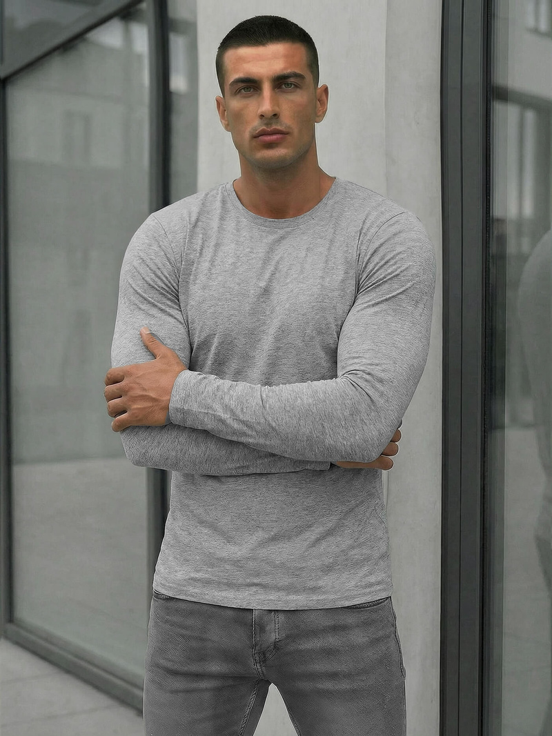 Herren Longsleeve Grau OZONEE JS/DB71/3