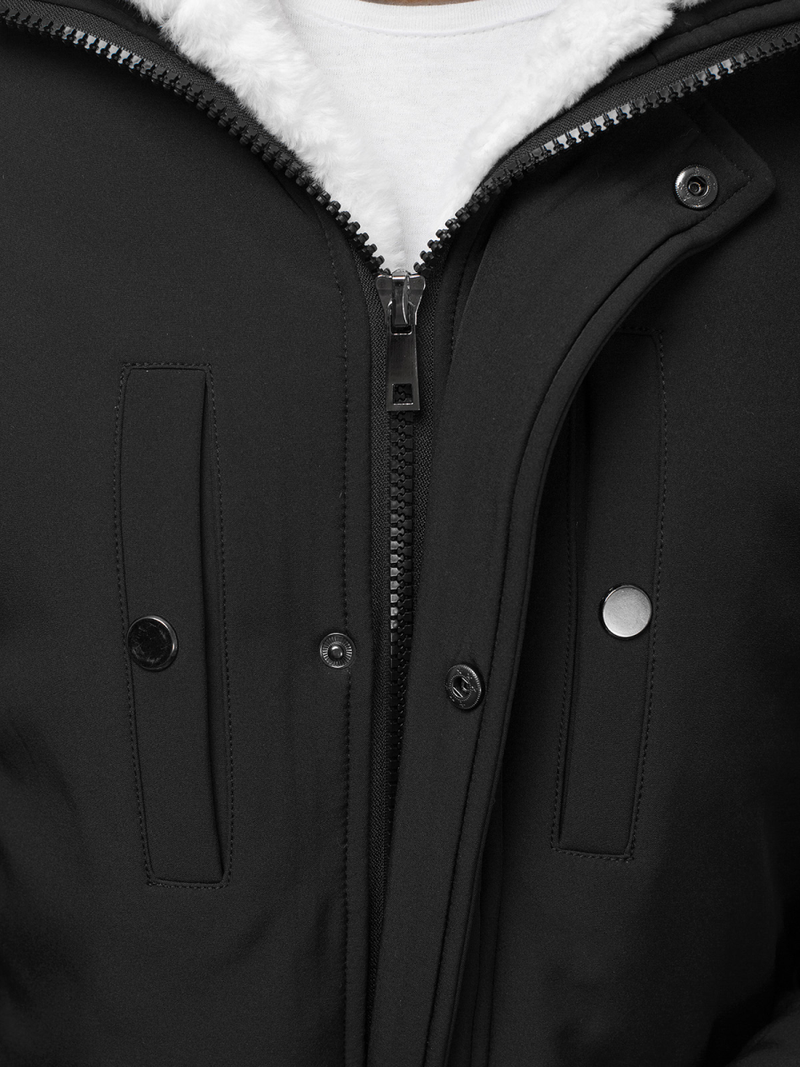 Herren Winterjacke Schwarz-Weiß OZONEE O/5832Z