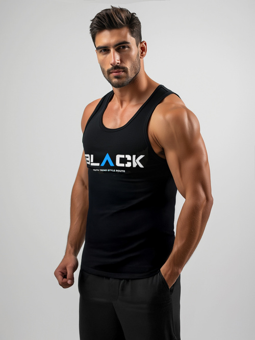 Herren Tank Top Schwarz OZONEE JS/8B1707/3