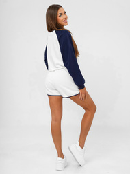 Zweiteiliges Trainingsanzug-Set Weiß-Dunkelblau OZONEE JS/M58631AB