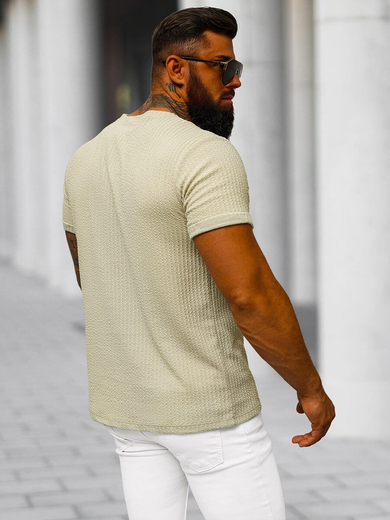 Herren T-shirt Beige OZONEE O/7766T