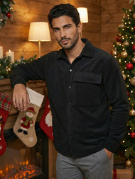 Herren Hemd Schwarz OZONEE O/GOM23040Z