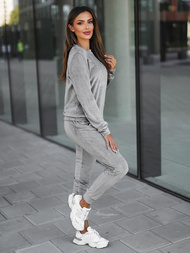 Damen Velours Sportanzug Grau OZONEE O/8C1173/2