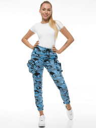 Damen Chino Jogger Blau Schwarz OZONEE O/802