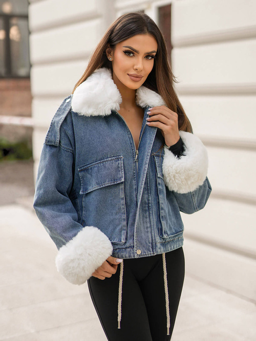 Damen Jeansjacke Blau OZONEE JS/11Z8219