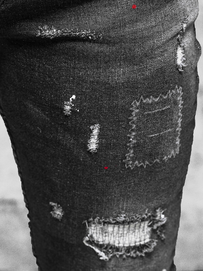 Herren Jeanshose Schwarz OZONEE O/MB463